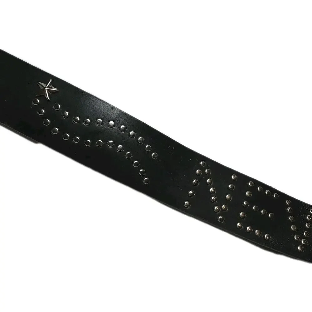 Women's Black SILVER New York Studded Belt Travel Tour NYC XL NWT No Boundaries